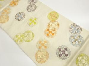 花菱唐草模様織出し袋帯